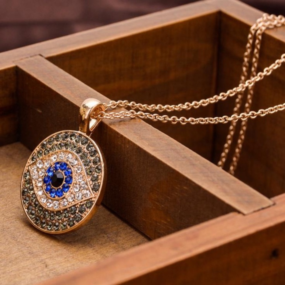 🆕 Evil Eye Gold Plated Pendant Necklace